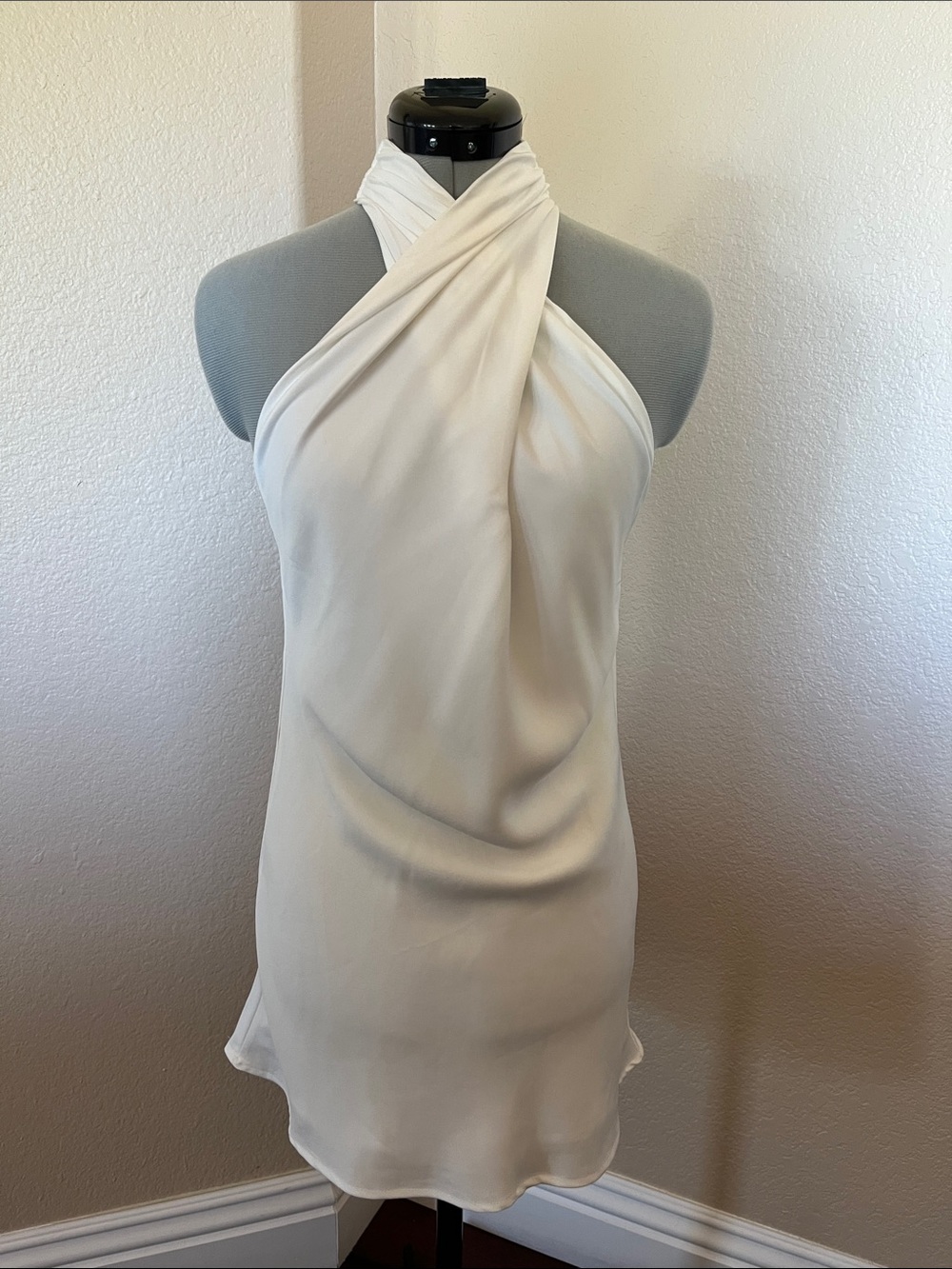 Olivaceous Cream Halter Crossover Camisole